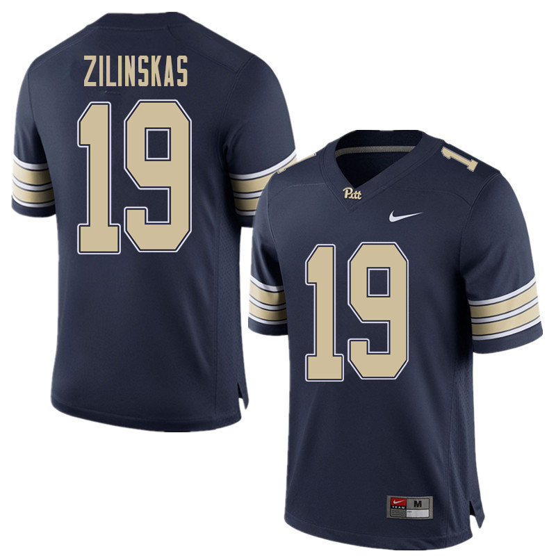 Men #19 Jake Zilinskas Pittsburgh Panthers College Football Jerseys Sale-Home Blue